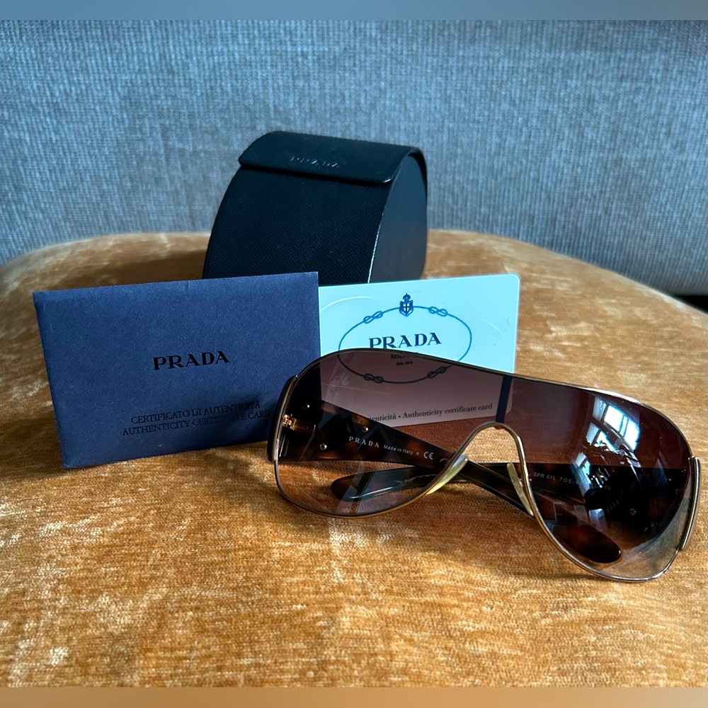 Prada Shield Tortoiseshell Sunglasses